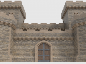 castle walls towers and gates 3D Model