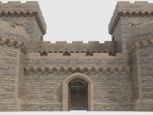 castle walls towers and gates 3D Model