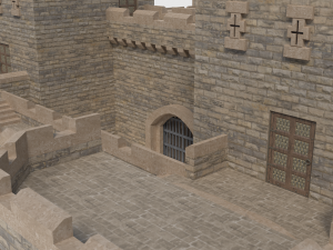 castle walls towers and gates 3D Model