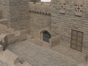 castle walls towers and gates 3D Model