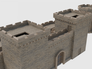 castle walls towers and gates 3D Model