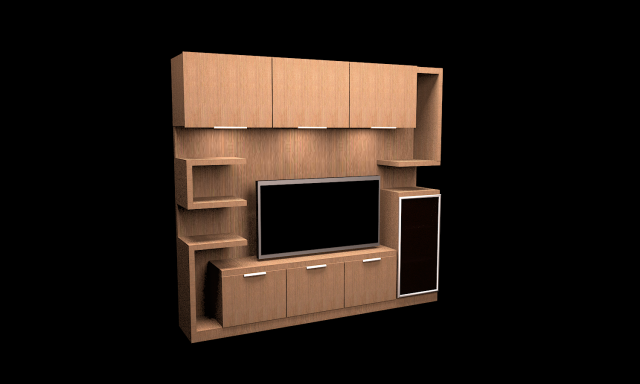 wall unit 3D Модель .c4d .max .obj .3ds .fbx .stl .blend