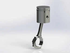 inline four-cylinder engine and clutch system 3D Model