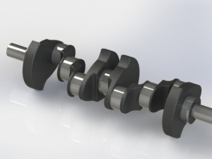 inline four-cylinder engine and clutch system 3D Model