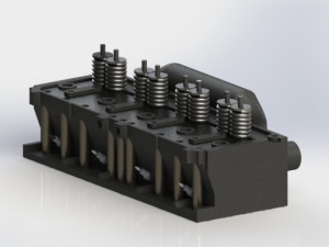 inline four-cylinder engine and clutch system 3D Model