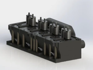 inline four-cylinder engine and clutch system 3D Model