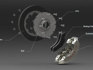 formula 1 braking system brembo 3D Model