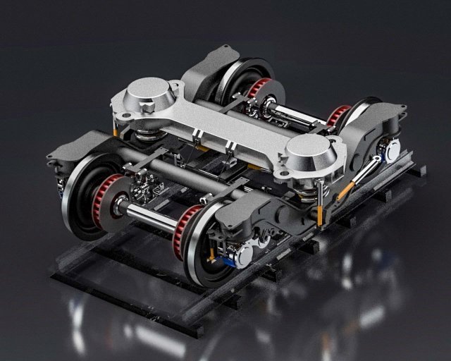 2 axes bogie and suspension system 3D मॉडल .c4d .max .obj .3ds .fbx .stl .blend 