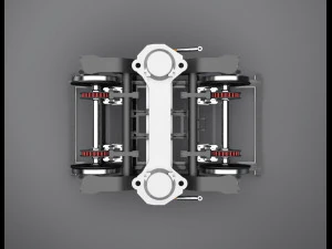 2 axes bogie and suspension system 3D Model