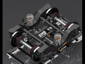 2 axes bogie and suspension system 3D मॉडल