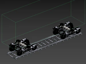 2 axes bogie and suspension system 3D Model