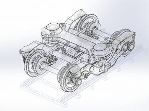 2 axes bogie and suspension system 3D मॉडल
