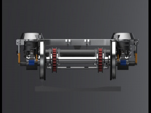 2 axes bogie and suspension system 3D मॉडल