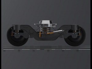 2 axes bogie and suspension system 3D मॉडल