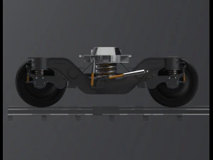 2 axes bogie and suspension system 3D Model