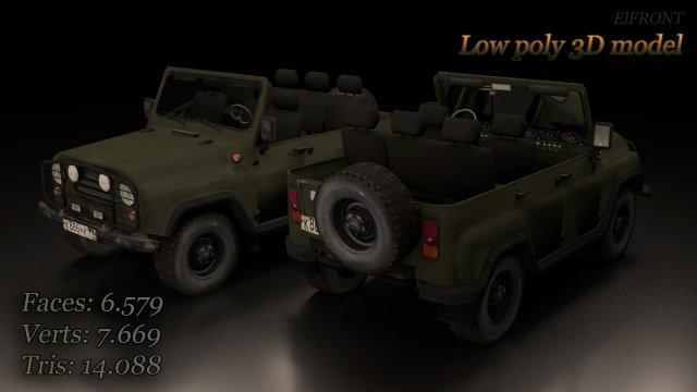 uaz 3D Model .c4d .max .obj .3ds .fbx .stl .blend 