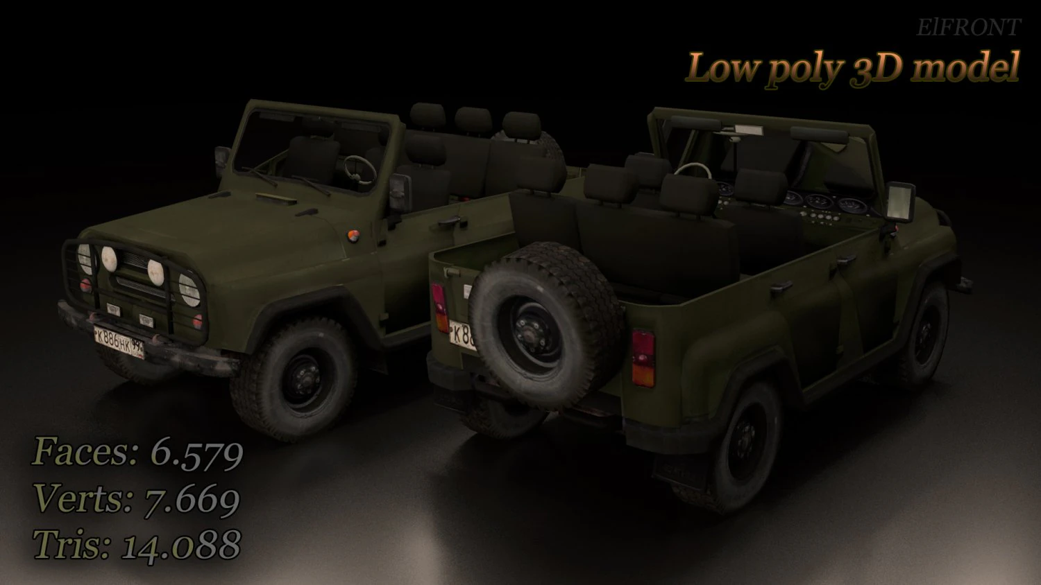 uaz 3D Model .c4d .max .obj .3ds .fbx .stl .blend