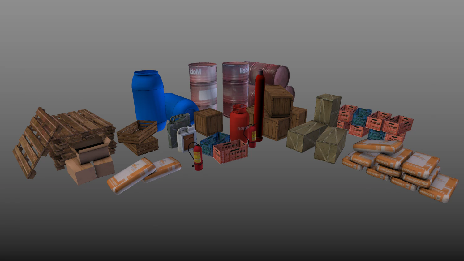Construction materials things 3D Model .c4d .max .obj .3ds .fbx .stl .blend 