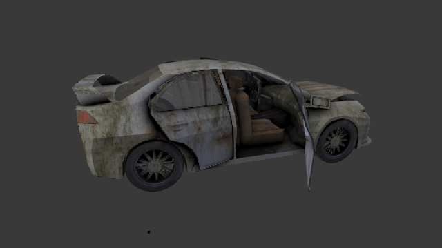 broken car post apocaliptic 3D Модель .c4d .max .obj .3ds .fbx .stl .blend 