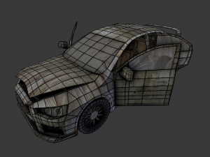 broken car post apocaliptic 3D Модель