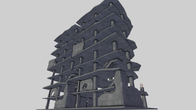 destroyed buildings post apocaliptic Model 3D .c4d .max .obj .3ds .fbx .stl .blend 