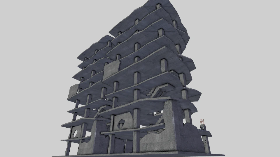 destroyed buildings post apocaliptic 3D Model .c4d .max .obj .3ds .fbx .stl .blend 