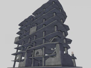 destroyed buildings post apocaliptic 3D Model