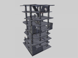 destroyed buildings post apocaliptic Model 3D