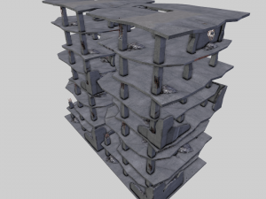 destroyed buildings post apocaliptic Model 3D