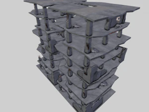 destroyed buildings post apocaliptic 3D Model