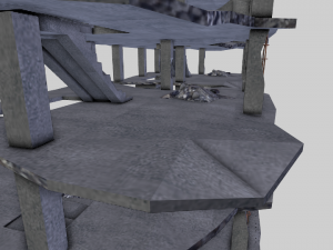 destroyed buildings post apocaliptic Model 3D