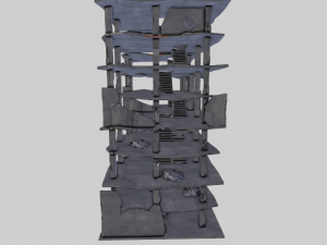 destroyed buildings post apocaliptic Model 3D