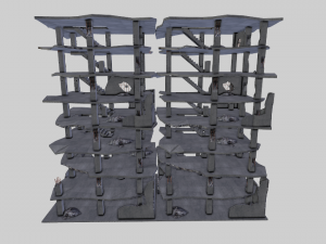 destroyed buildings post apocaliptic Model 3D