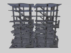 destroyed buildings post apocaliptic 3D Model