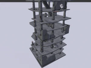 destroyed buildings post apocaliptic 3D Model
