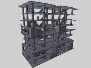 destroyed buildings post apocaliptic Model 3D