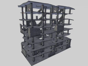 destroyed buildings post apocaliptic 3D Model