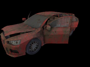 broken car post apocaliptic 3D Model