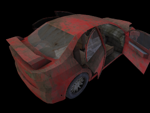 broken car post apocaliptic 3D Model
