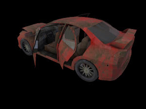 broken car post apocaliptic 3D Model