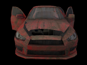 broken car post apocaliptic 3D Model
