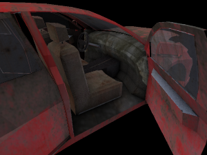 broken car post apocaliptic 3D Model