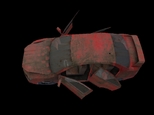 broken car post apocaliptic 3D Model