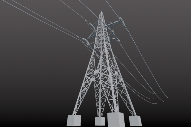 power line 110 kv -110 3D Model .c4d .max .obj .3ds .fbx .stl .blend 