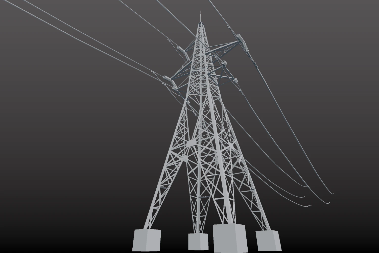 power line 110 kv -110 3D Model .c4d .max .obj .3ds .fbx .stl .blend