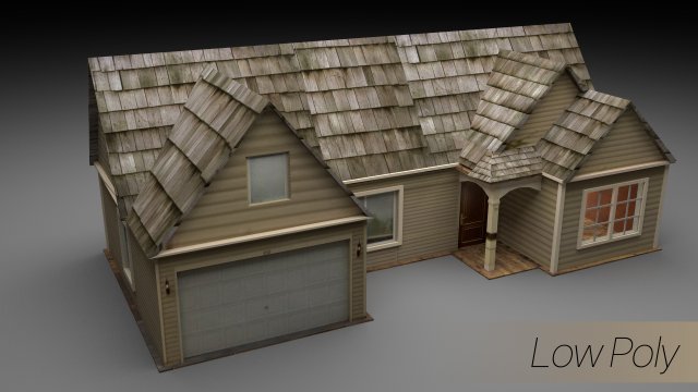 american house 3D 模型 .c4d .max .obj .3ds .fbx .stl .blend
