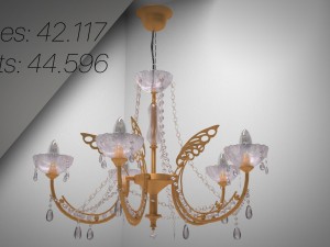 gold and crystal chandelier Modèle 3D