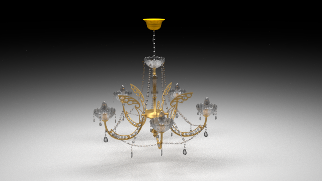 gold and crystal chandelier Modèle 3D .c4d .max .obj .3ds .fbx .stl .blend 