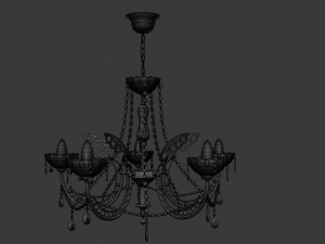 gold and crystal chandelier Modèle 3D