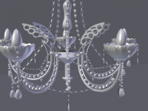gold and crystal chandelier Modèle 3D